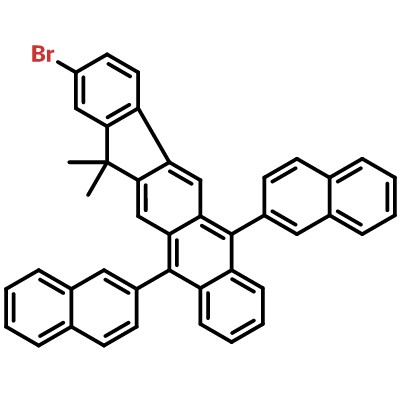 2-溴-13,13-二甲基-6,11-二-2-萘基-13H-茚并[1,2-b]蒽 1196107-75-1 C43H29Br