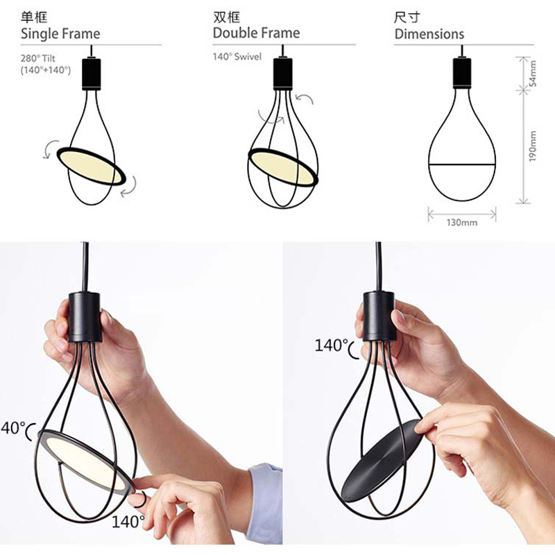 OLED吊灯可旋转定制客厅餐厅吊灯