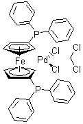 CAS 登录号：95464-05-4, [1,1'-双(二苯基膦)二茂铁]二氯化钯二氯甲烷络合物