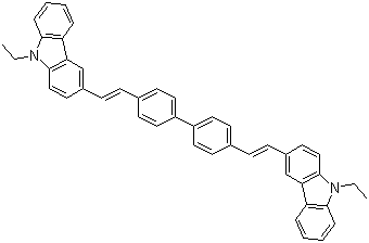 CAS 登录号：475480-90-1, 4,4'-双(9-乙基-3-咔唑乙烯基)-1,1'-联苯