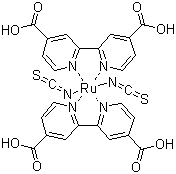 CAS 登录号：141460-19-7, cis-二硫氰酸基双(N,N'-2,2'-联吡啶-4,4'-二甲酸)钌